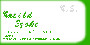 matild szoke business card